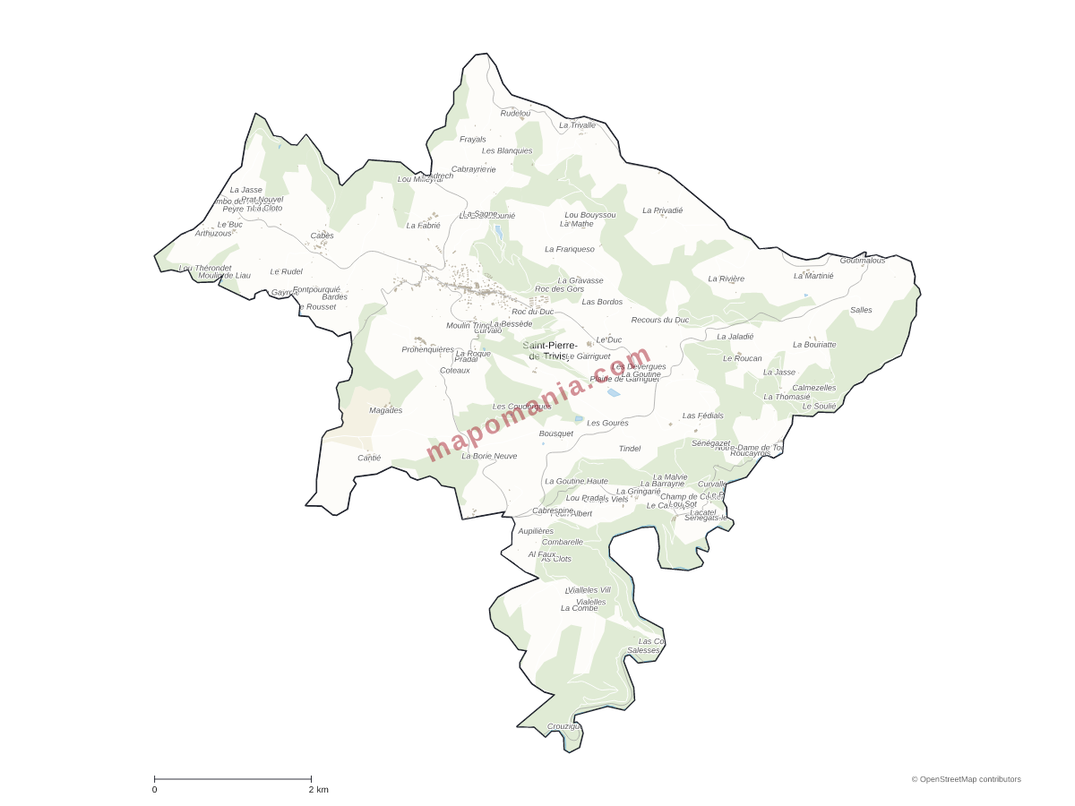 Carte de Saint-Pierre-de-Trivisy à personnaliser