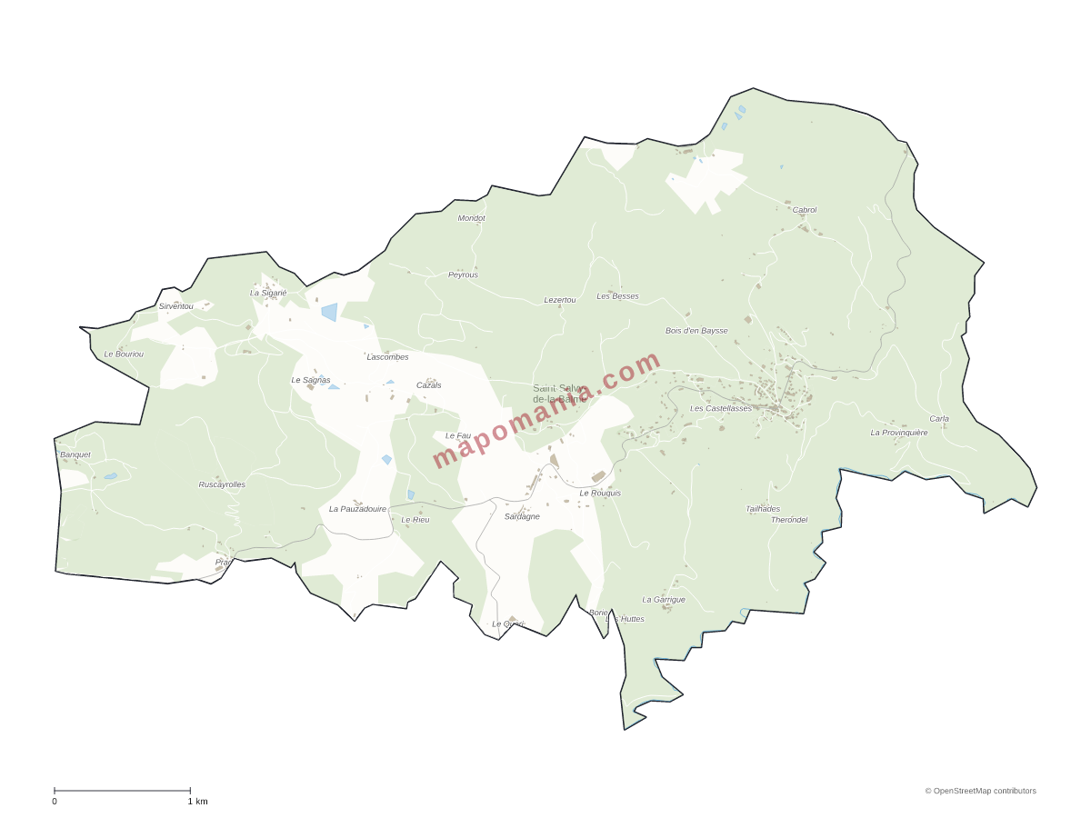 Carte de Saint-Salvy-de-la-Balme à personnaliser