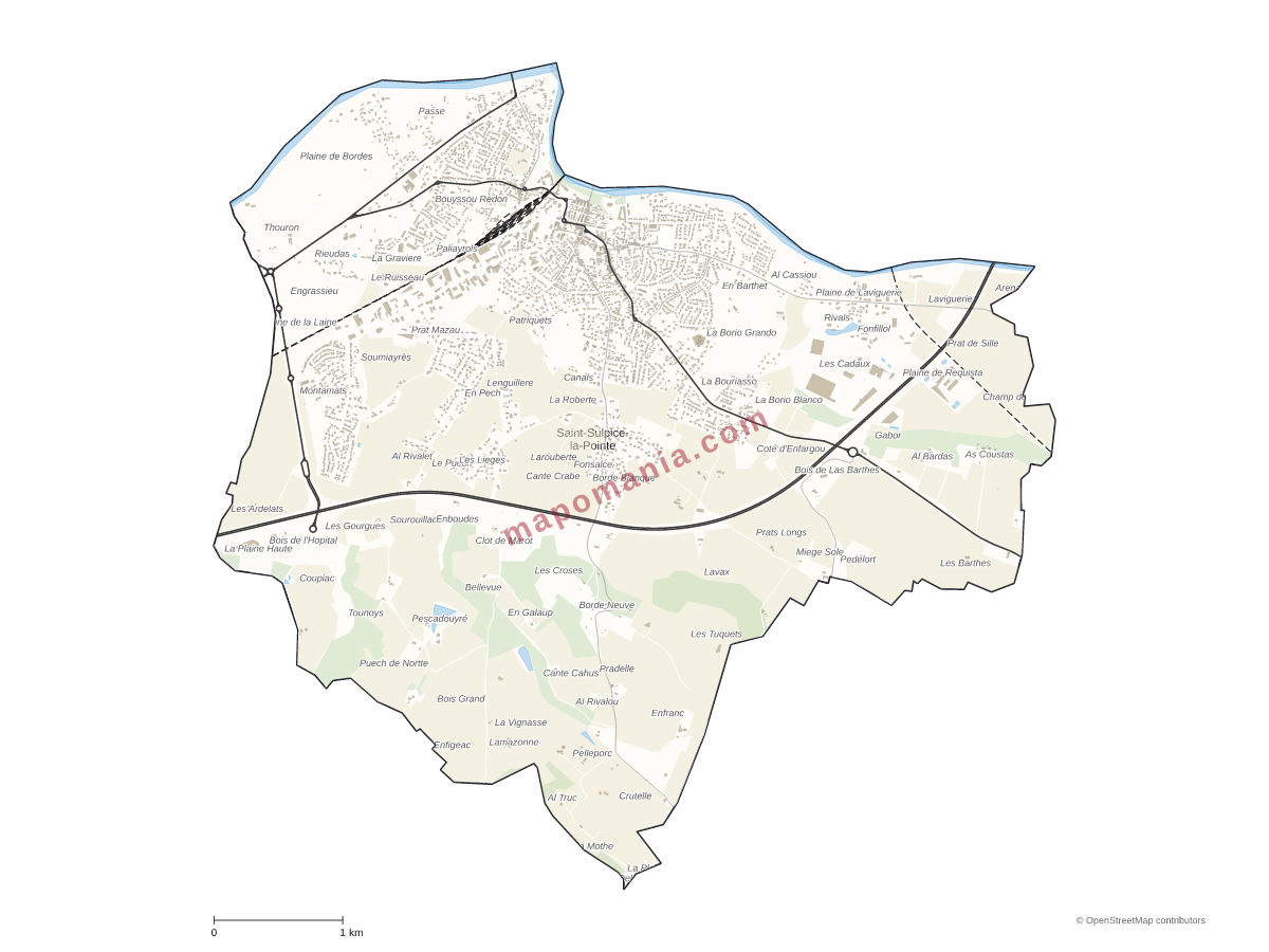 Carte de Saint-Sulpice-la-Pointe à personnaliser