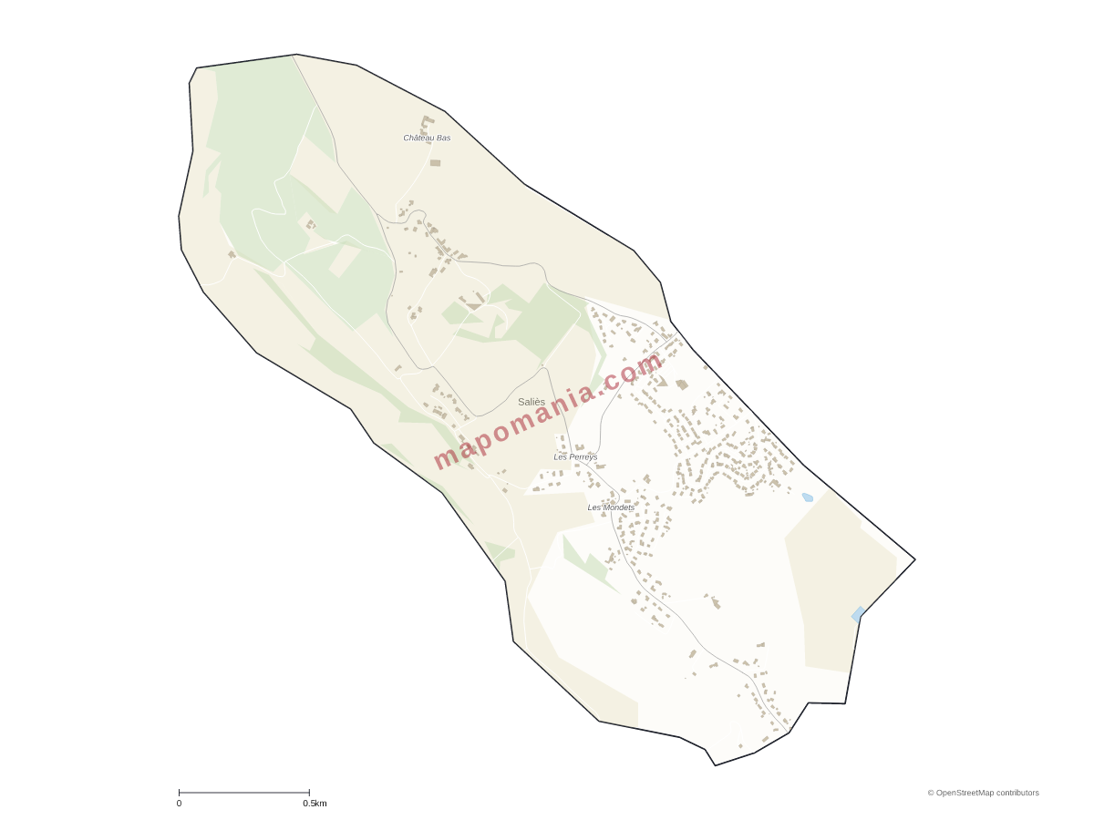 Carte de Saliès à personnaliser
