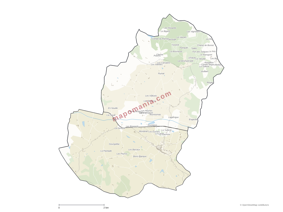 Carte de Salvagnac à personnaliser
