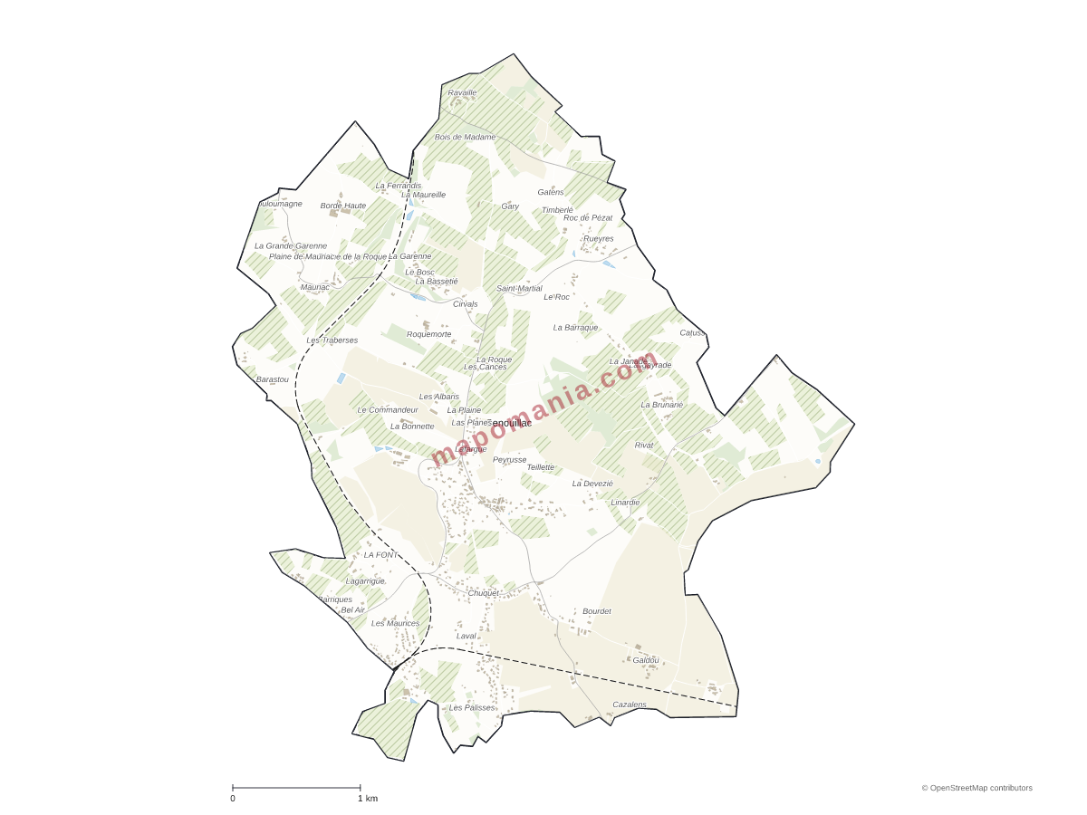 Carte de Senouillac à personnaliser