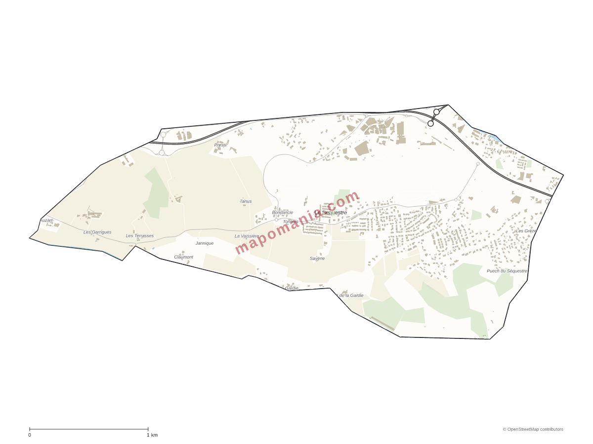 Carte de Le Sequestre à personnaliser
