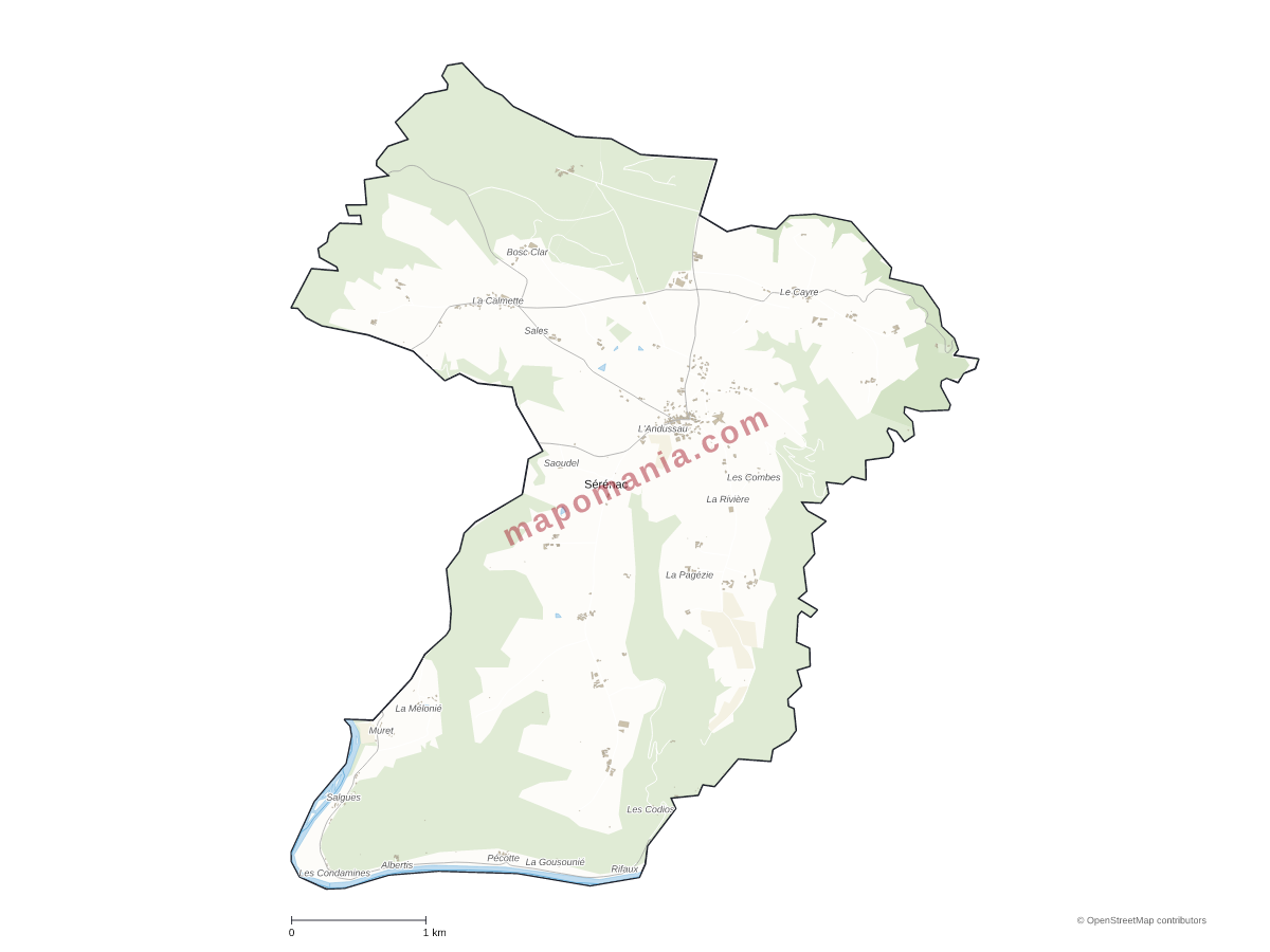 Carte de Sérénac à personnaliser
