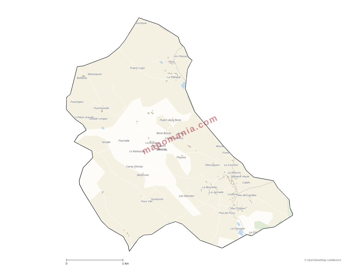 Carte de Sieurac à personnaliser