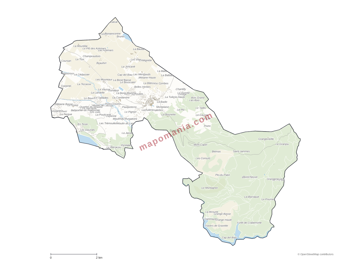 Carte de Sorèze à personnaliser