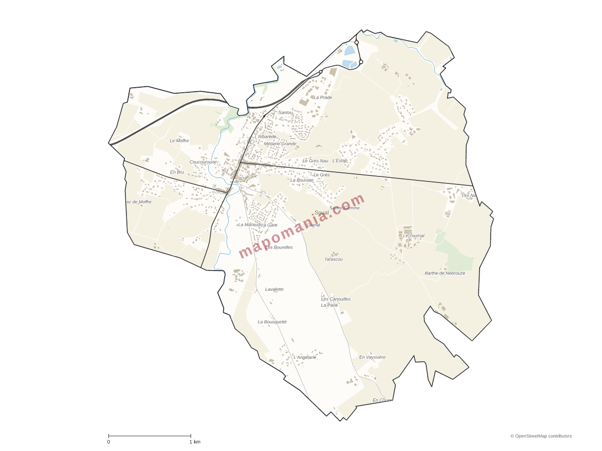 Carte de Soual à personnaliser