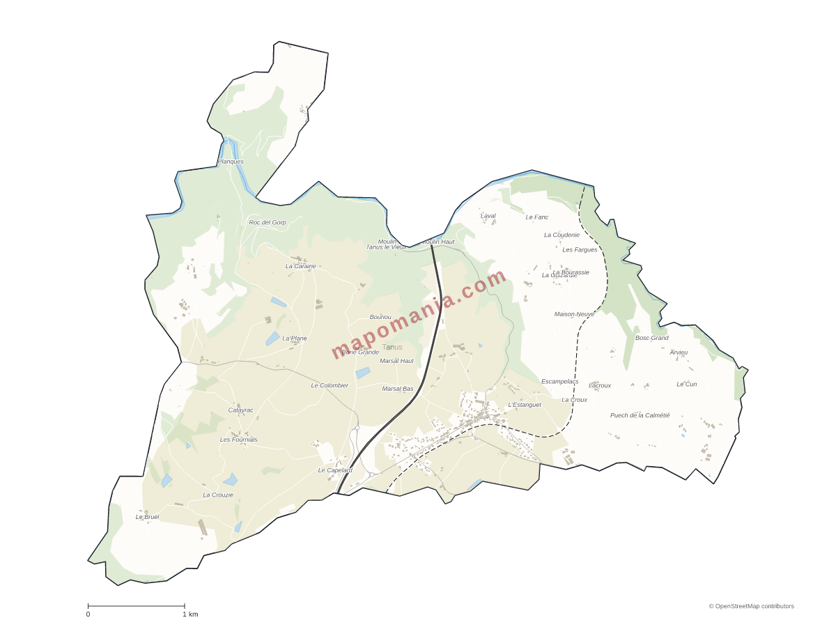Carte de Tanus à personnaliser
