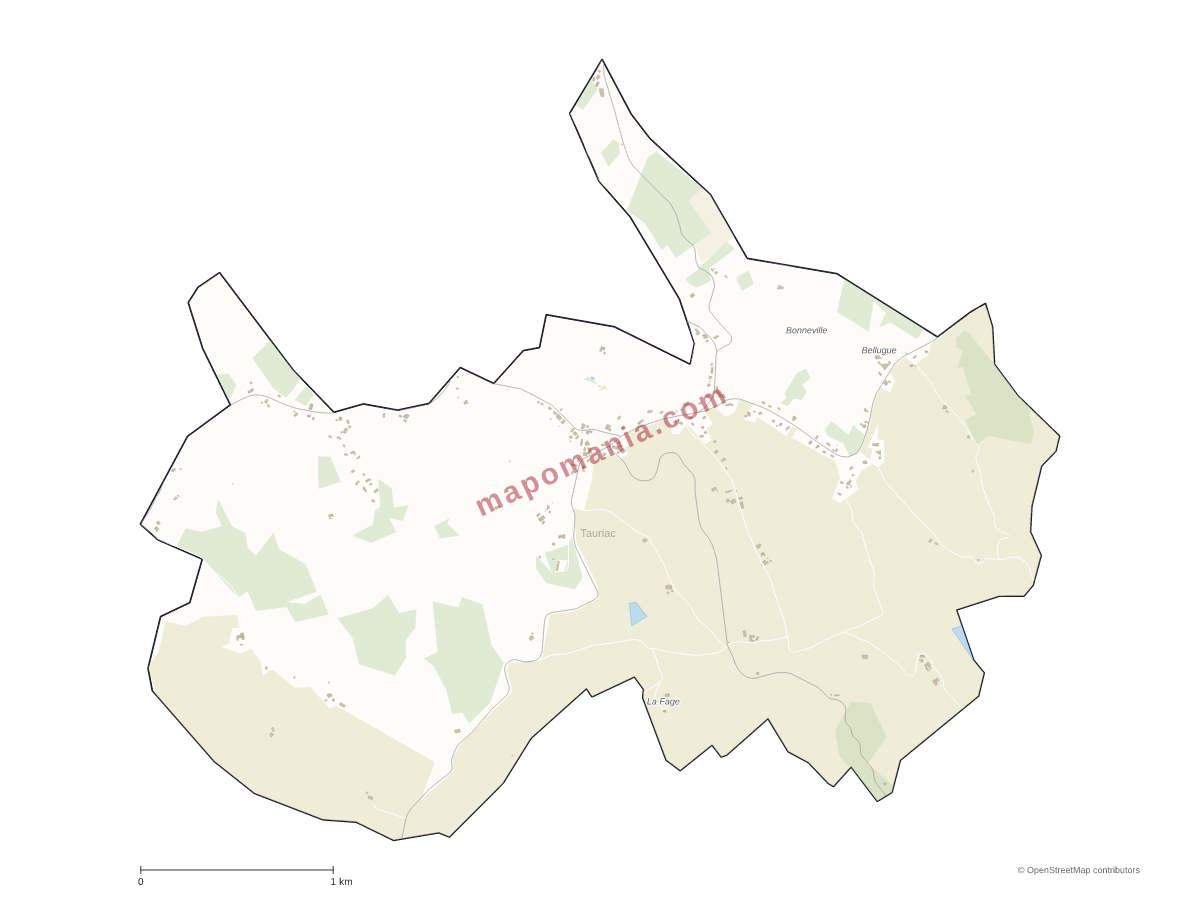 Carte de Tauriac à personnaliser