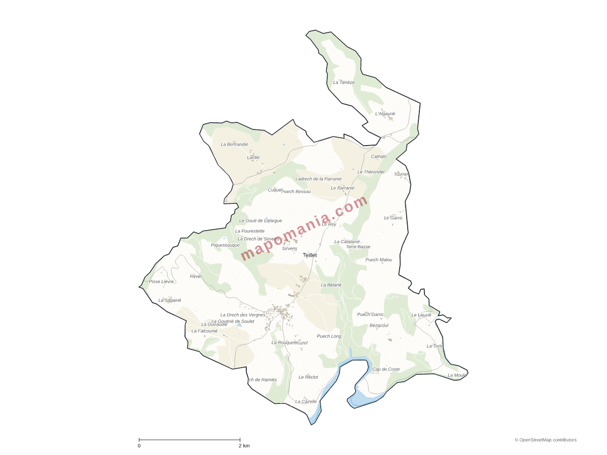 Carte de Teillet à personnaliser