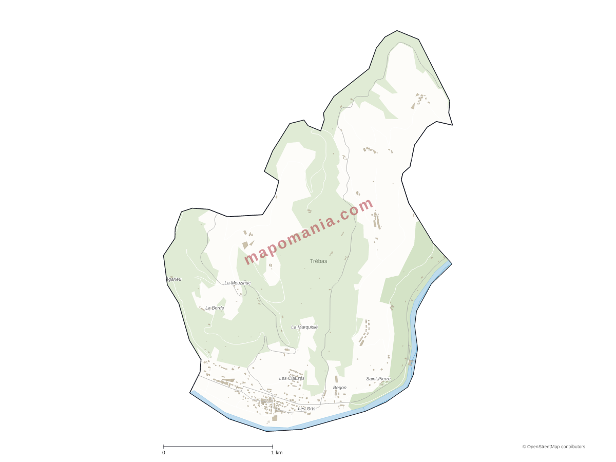 Carte de Trébas à personnaliser