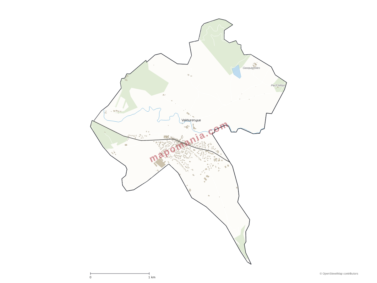 Carte de Valdurenque à personnaliser