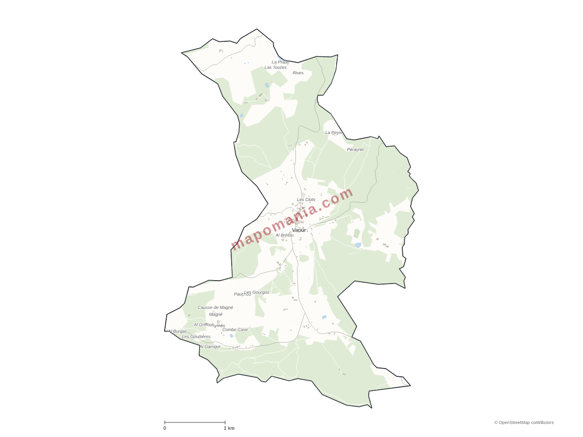 Carte de Vaour à personnaliser