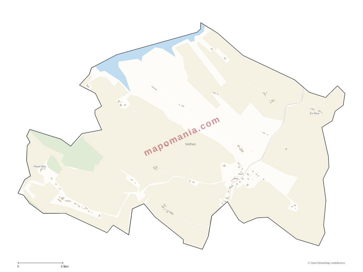 Carte de Veilhes à personnaliser