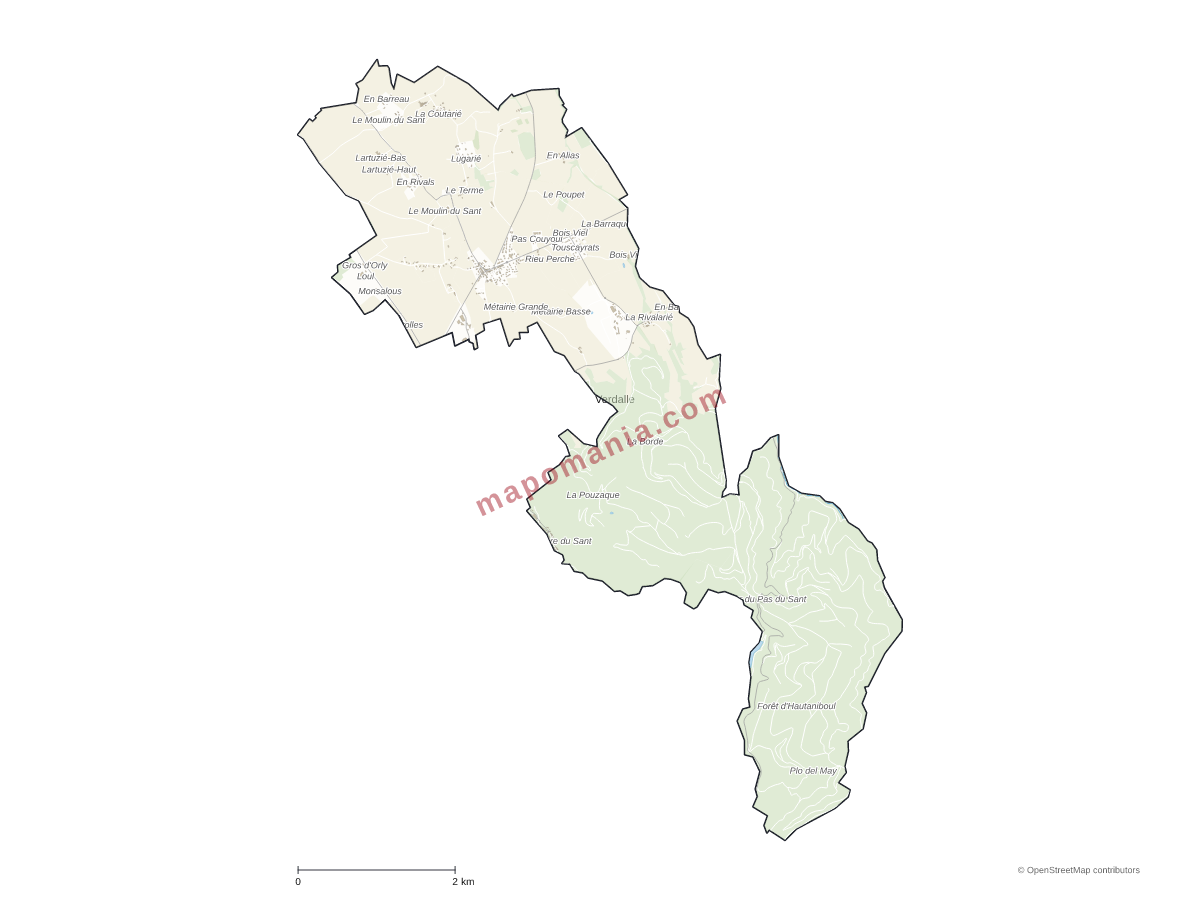 Carte de Verdalle à personnaliser