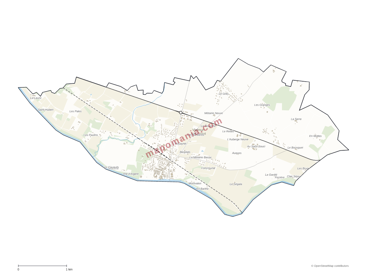 Carte de Vielmur-sur-Agout à personnaliser