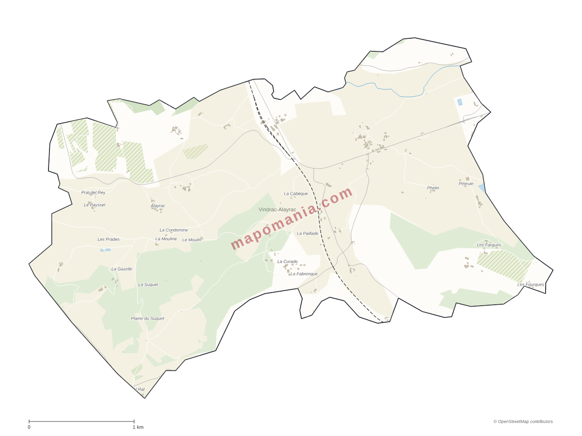 Carte de Vindrac-Alayrac à personnaliser