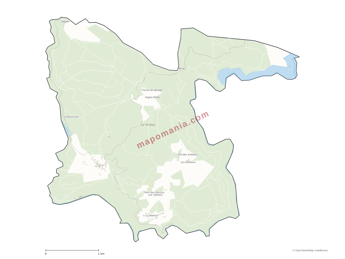Carte de Le Vintrou à personnaliser
