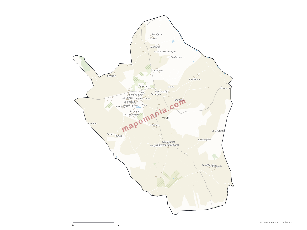 Carte de Virac à personnaliser