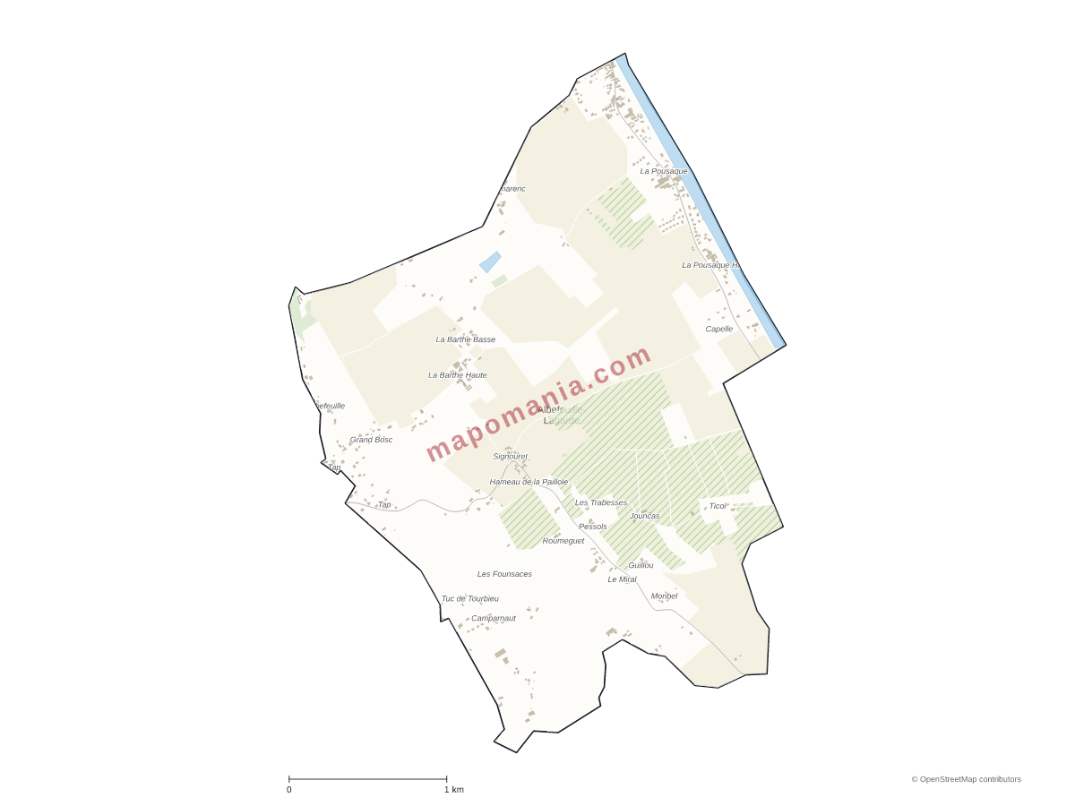 Carte de Albefeuille-Lagarde à personnaliser