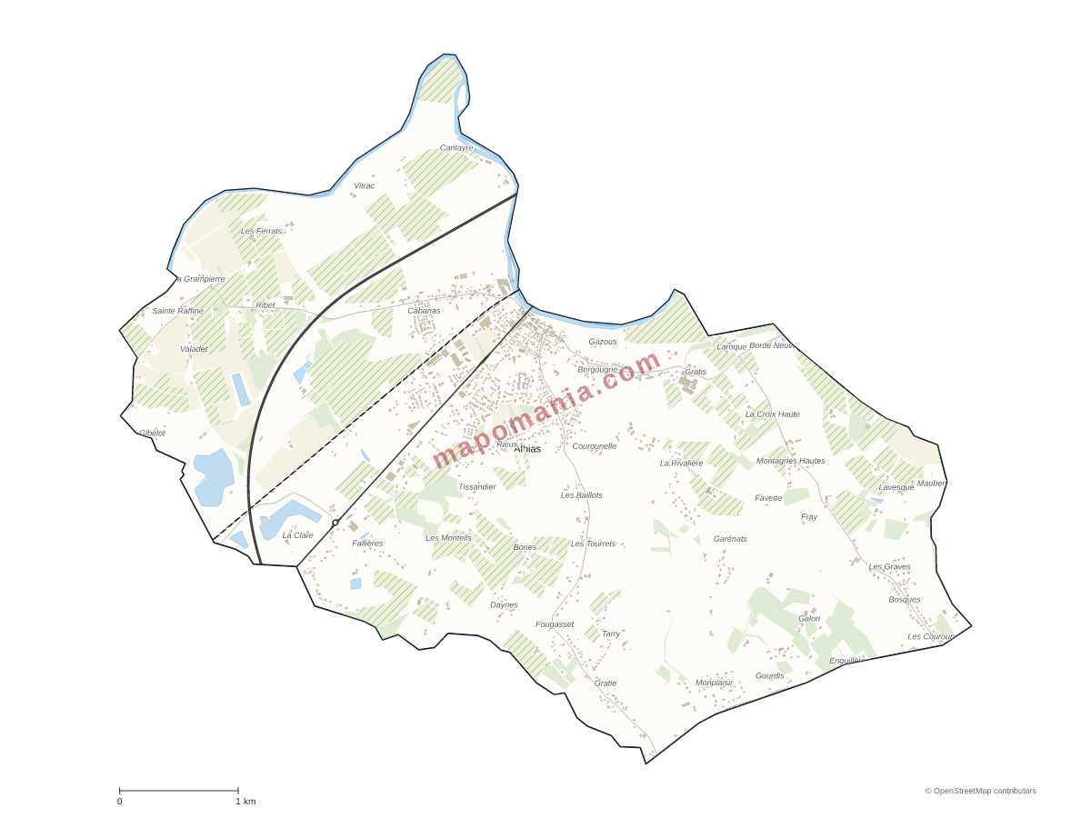 Carte de Albias à personnaliser
