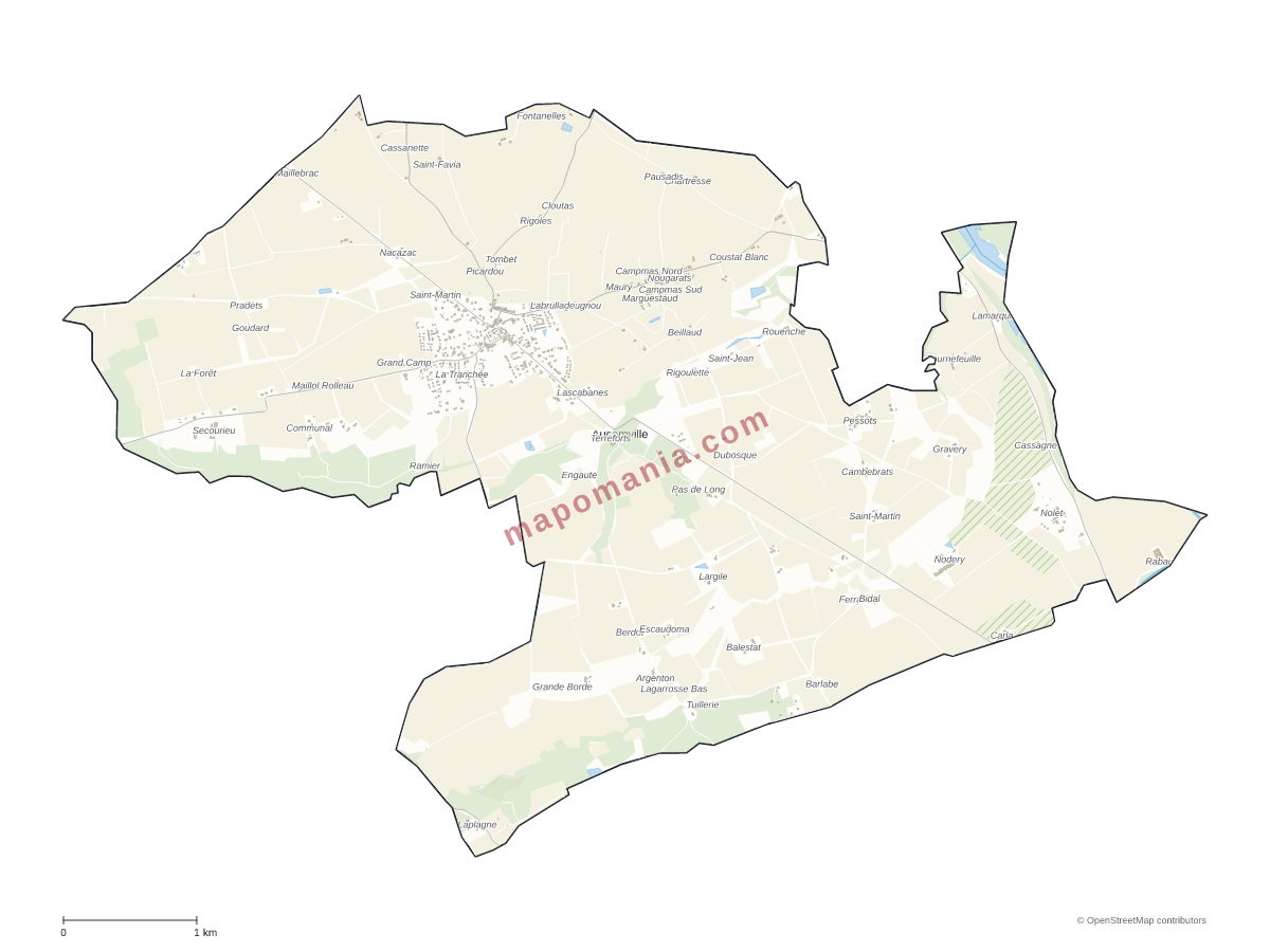 Carte de Aucamville à personnaliser
