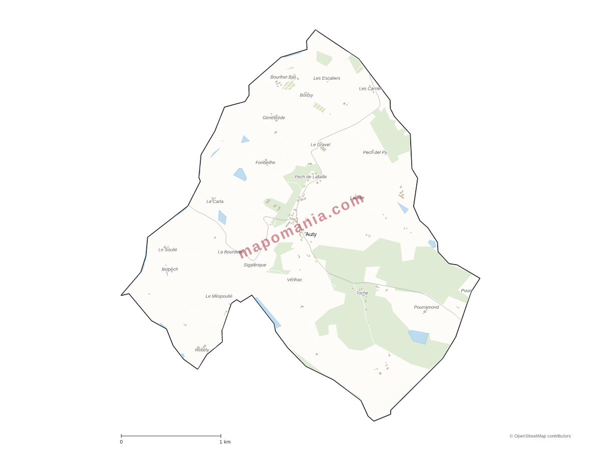 Carte de Auty à personnaliser