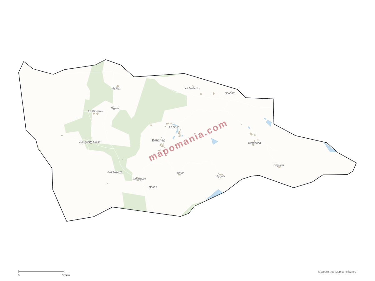 Carte de Balignac à personnaliser
