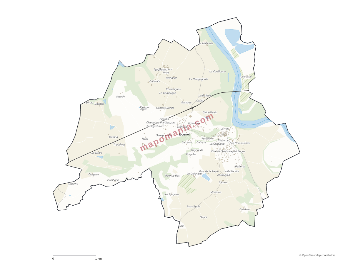 Carte de Bourret à personnaliser