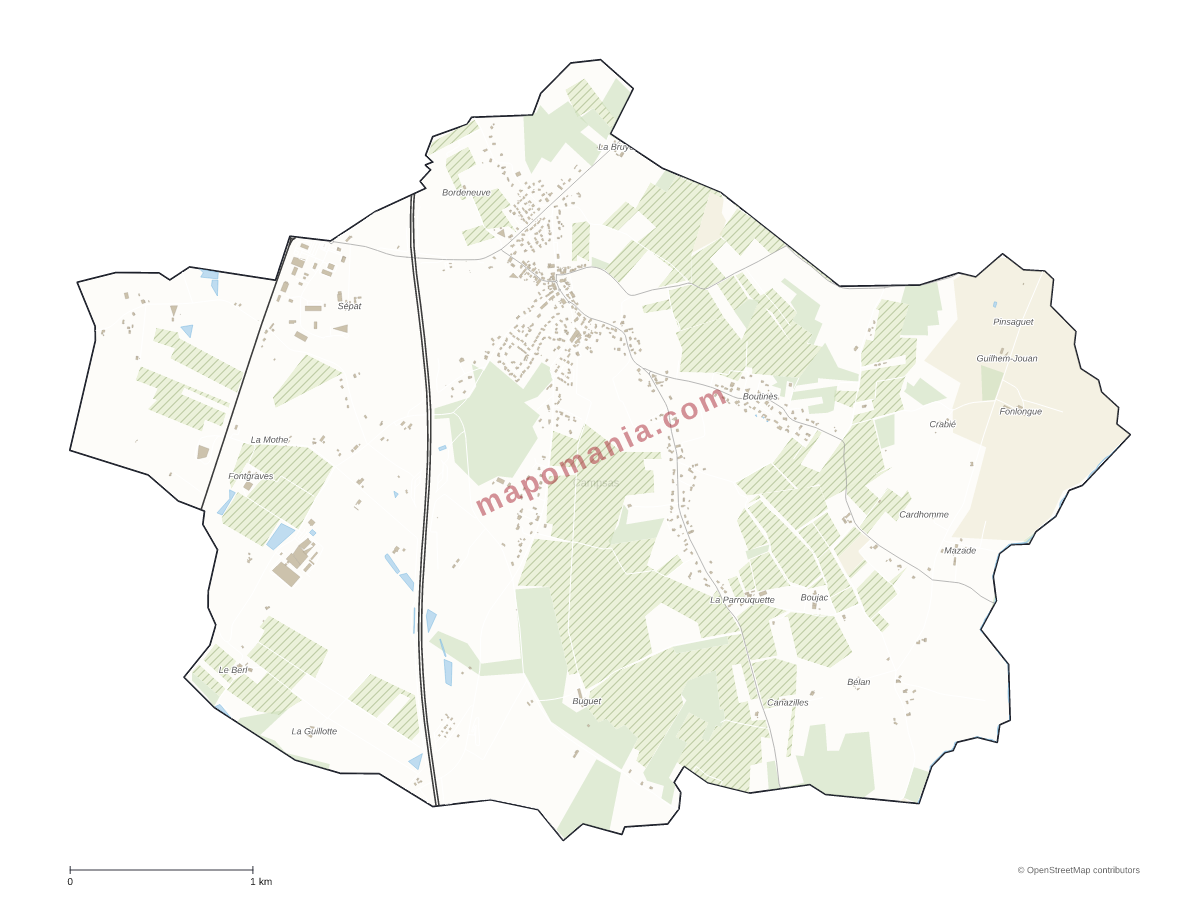 Carte de Campsas à personnaliser