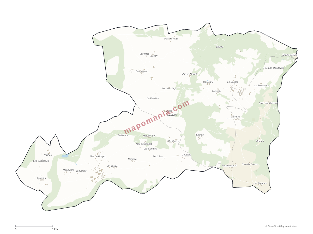 Carte de Castanet à personnaliser