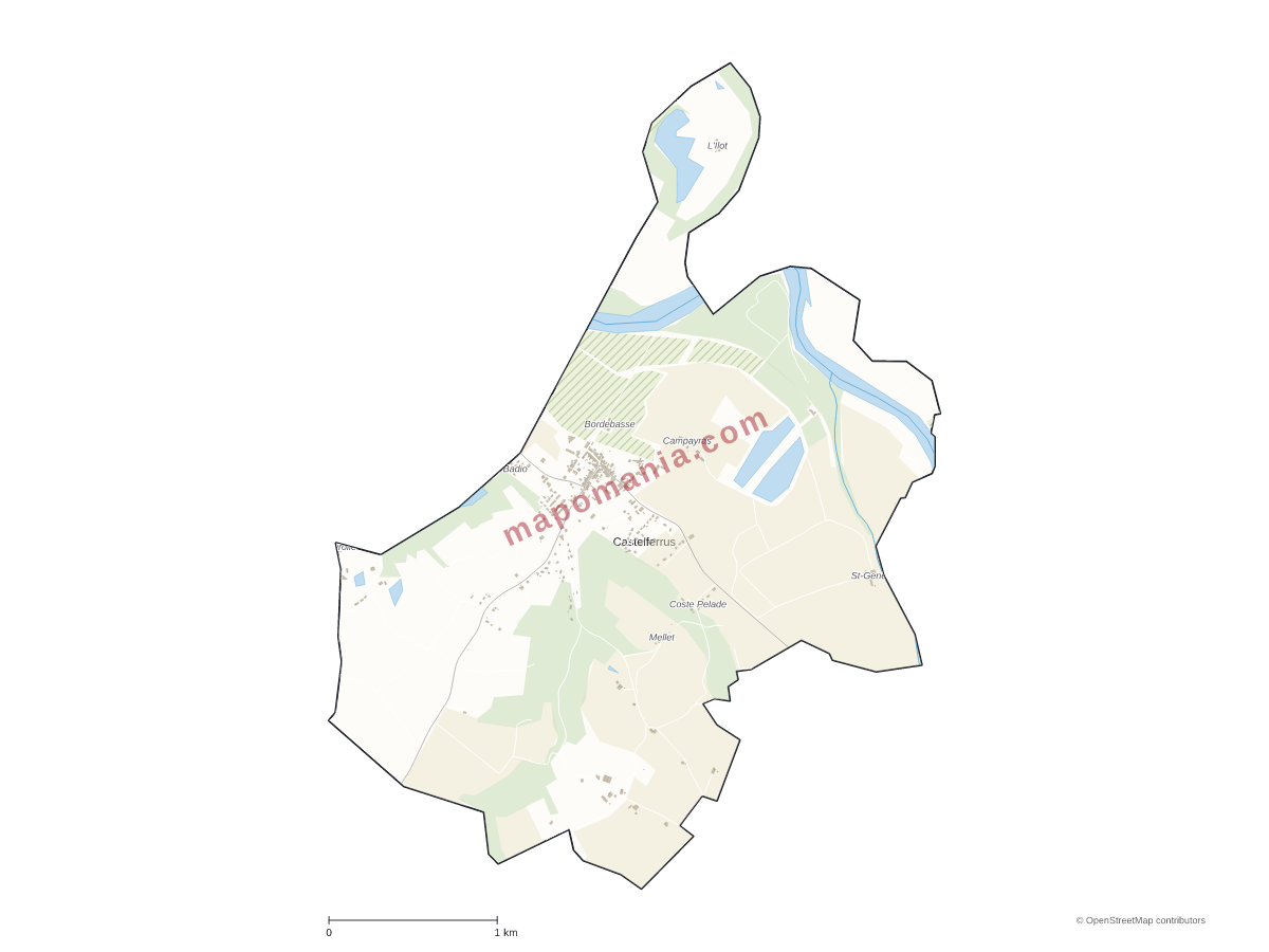 Carte de Castelferrus à personnaliser