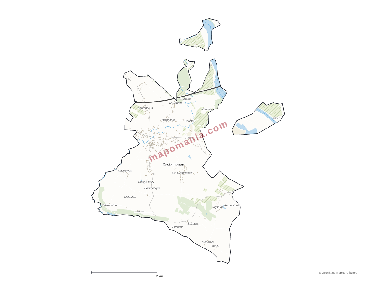Carte de Castelmayran à personnaliser