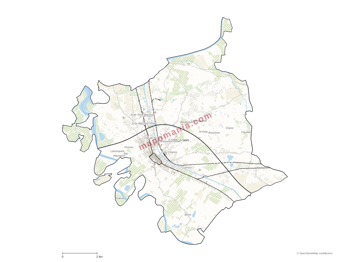 Carte de Castelsarrasin à personnaliser