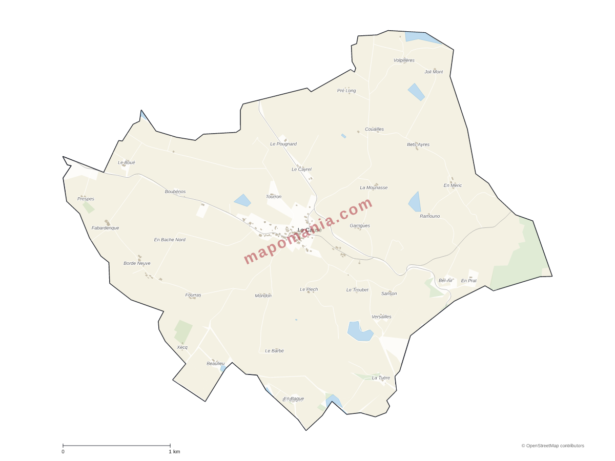 Carte de Le Causé à personnaliser