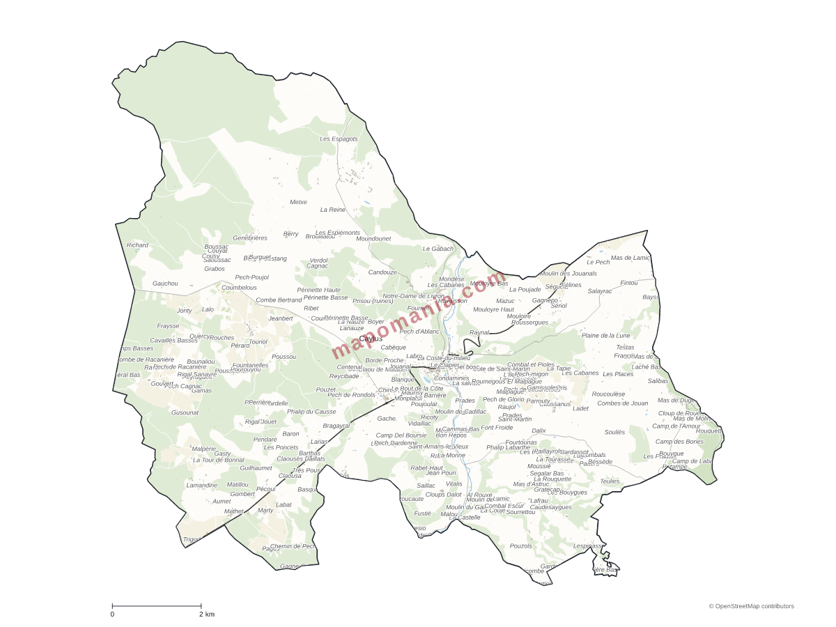 Carte de Caylus à personnaliser