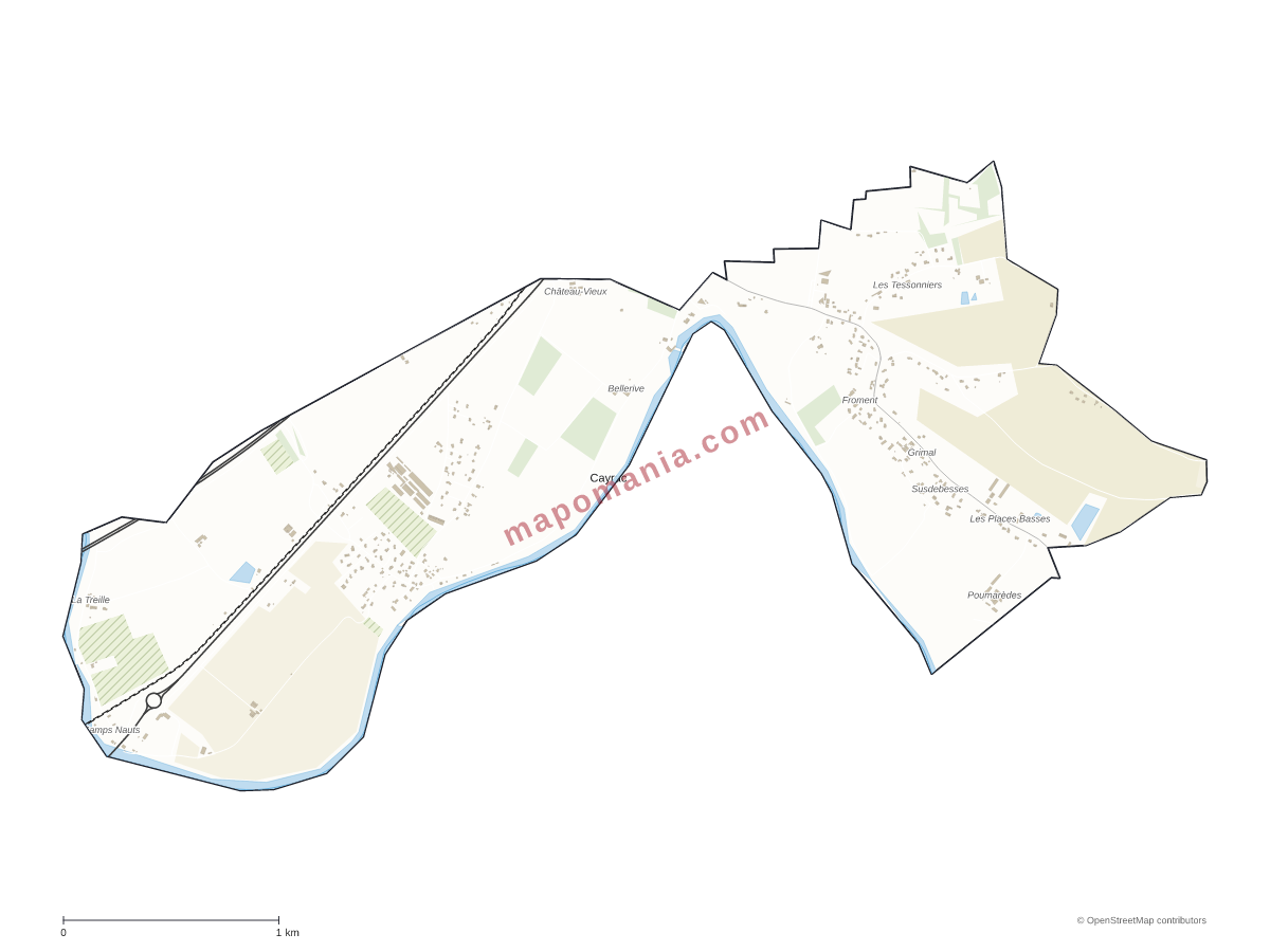 Carte de Cayrac à personnaliser