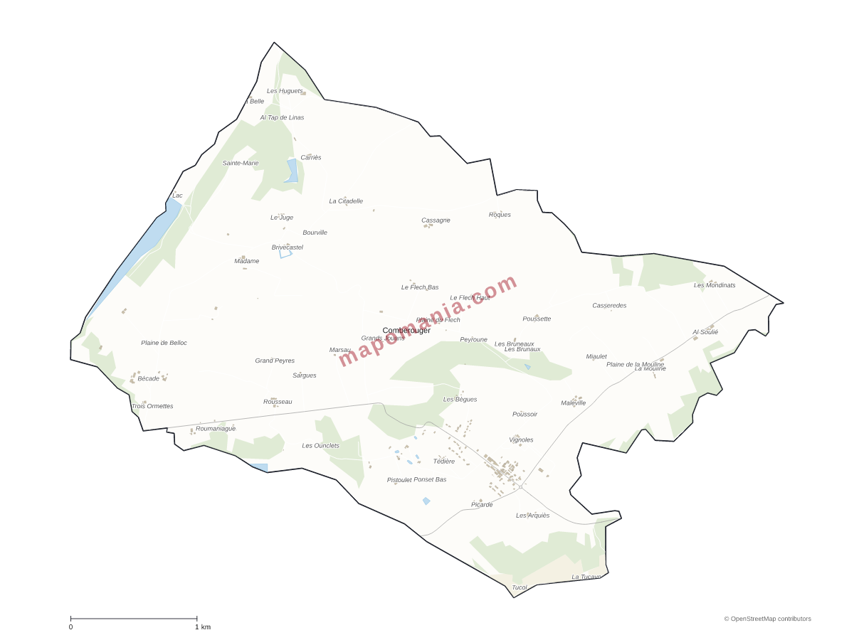 Carte de Comberouger à personnaliser