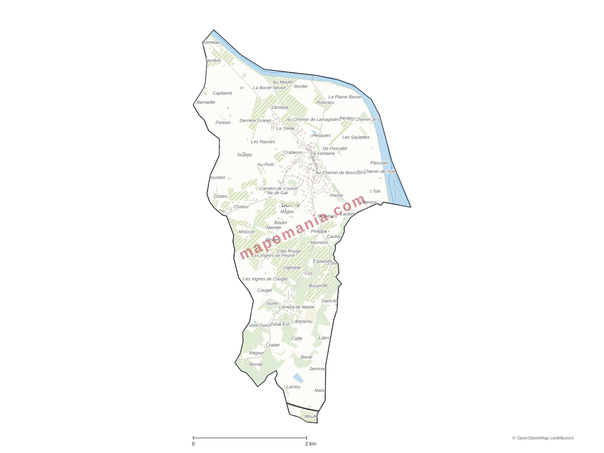 Carte de Donzac à personnaliser