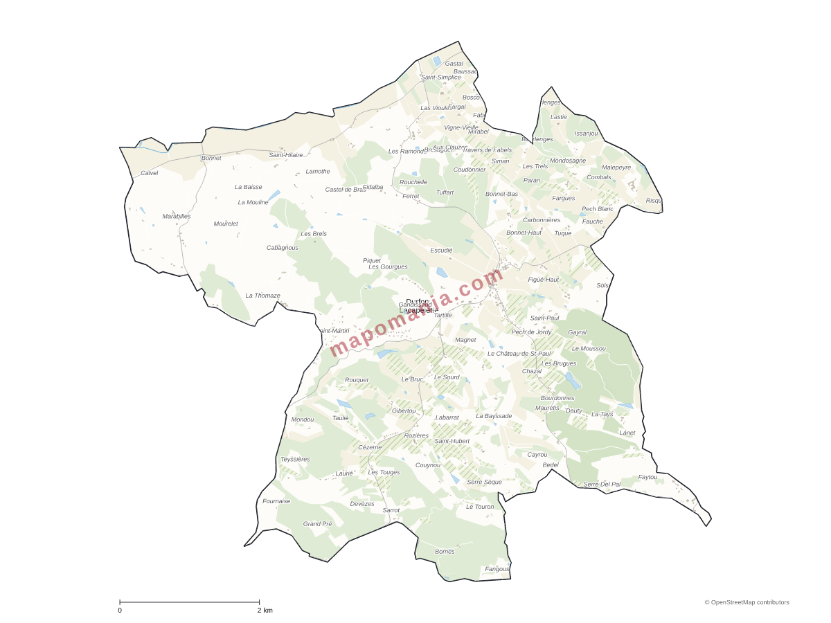 Carte de Durfort-Lacapelette à personnaliser