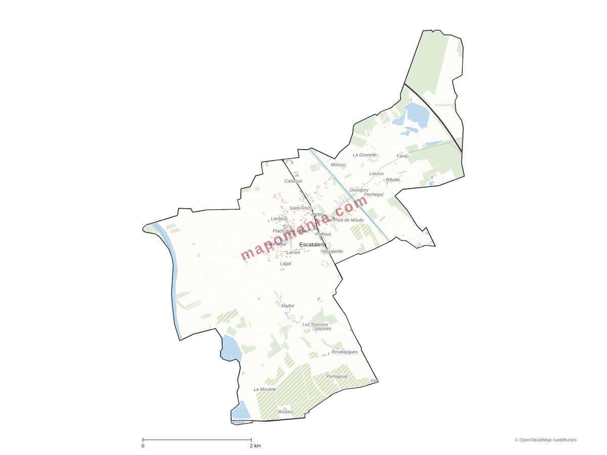 Carte de Escatalens à personnaliser