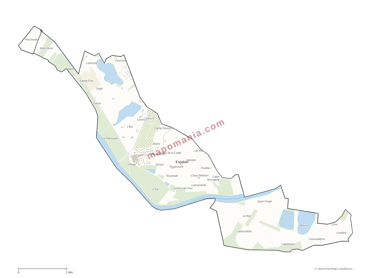 Carte de Espalais à personnaliser