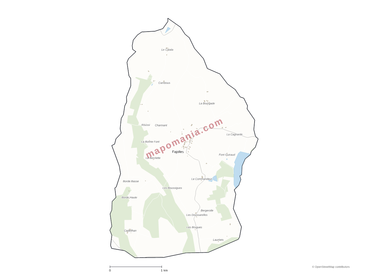 Carte de Fajolles à personnaliser