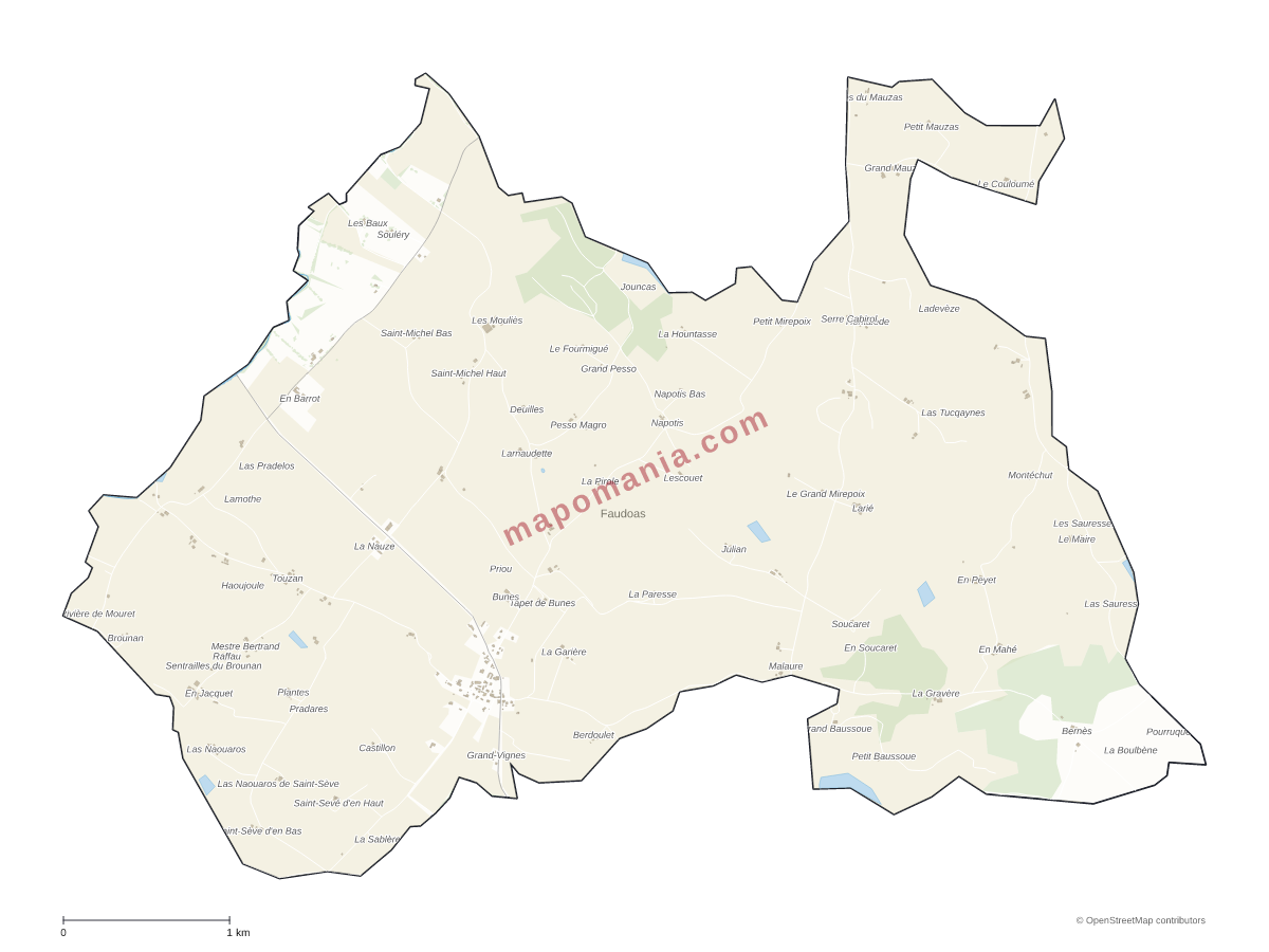 Carte de Faudoas à personnaliser
