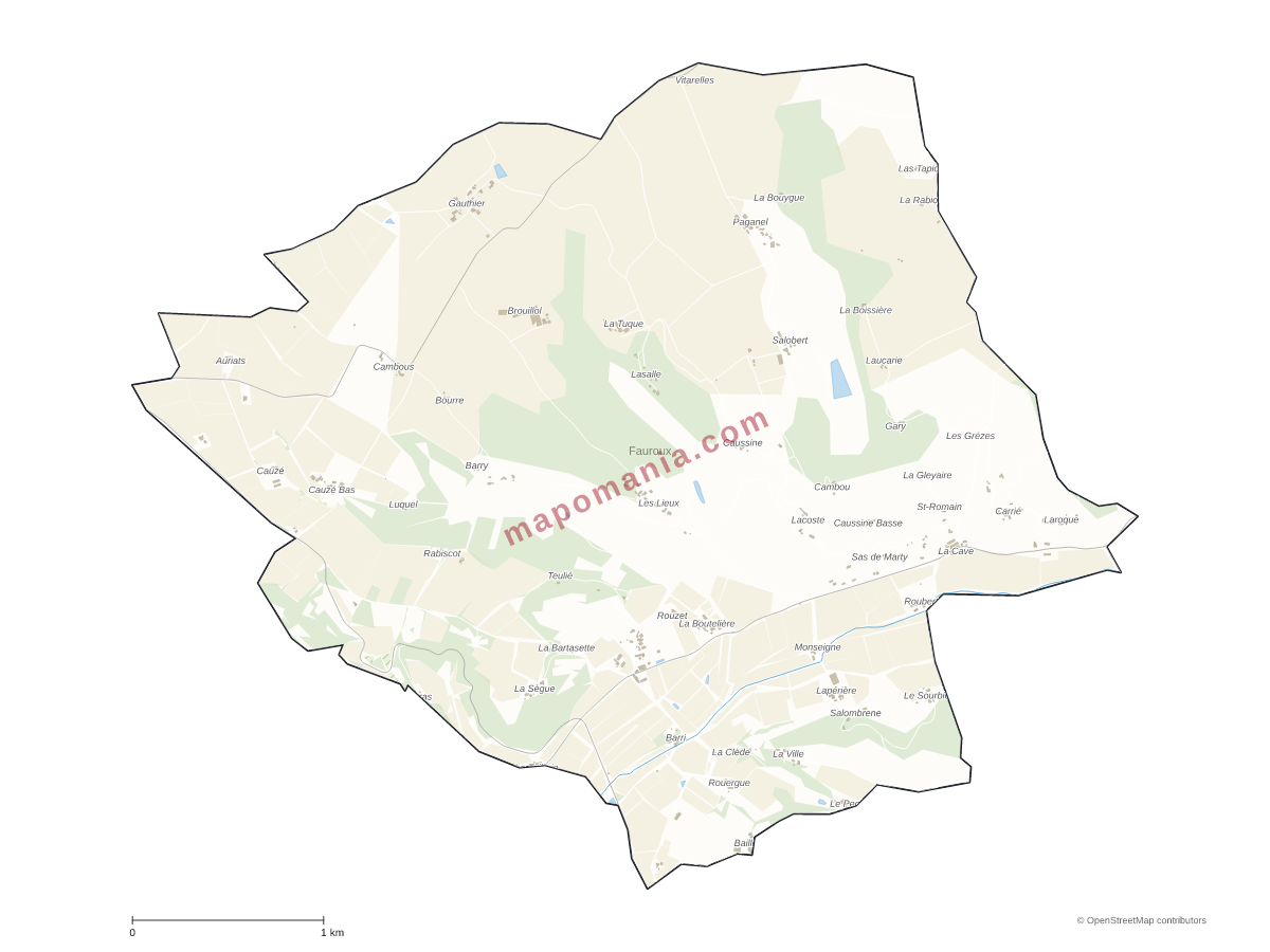 Carte de Fauroux à personnaliser