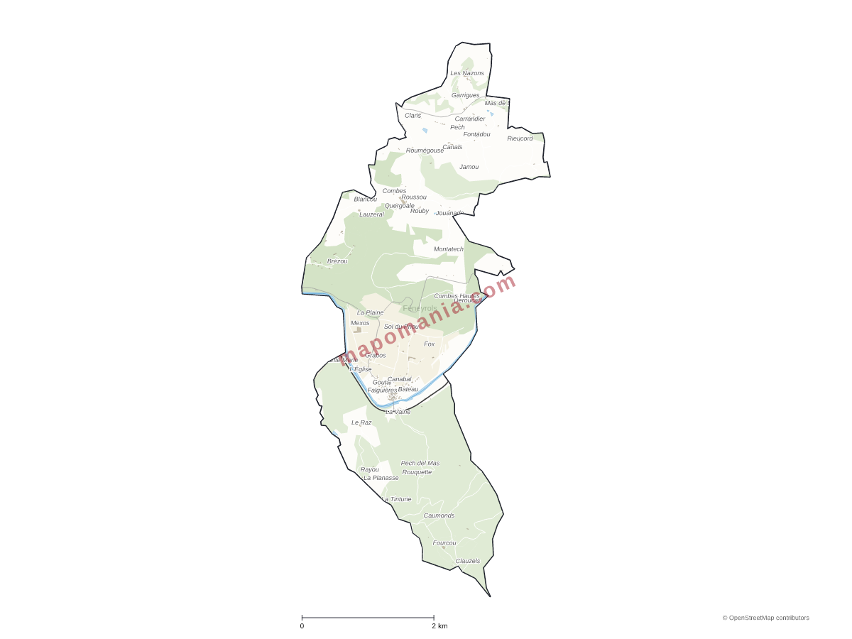 Carte de Féneyrols à personnaliser