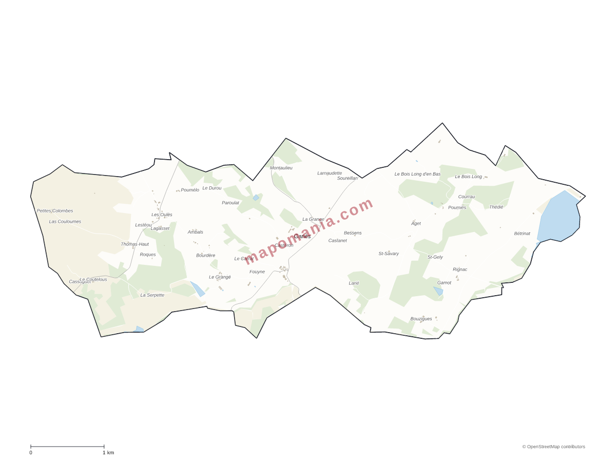 Carte de Gariès à personnaliser