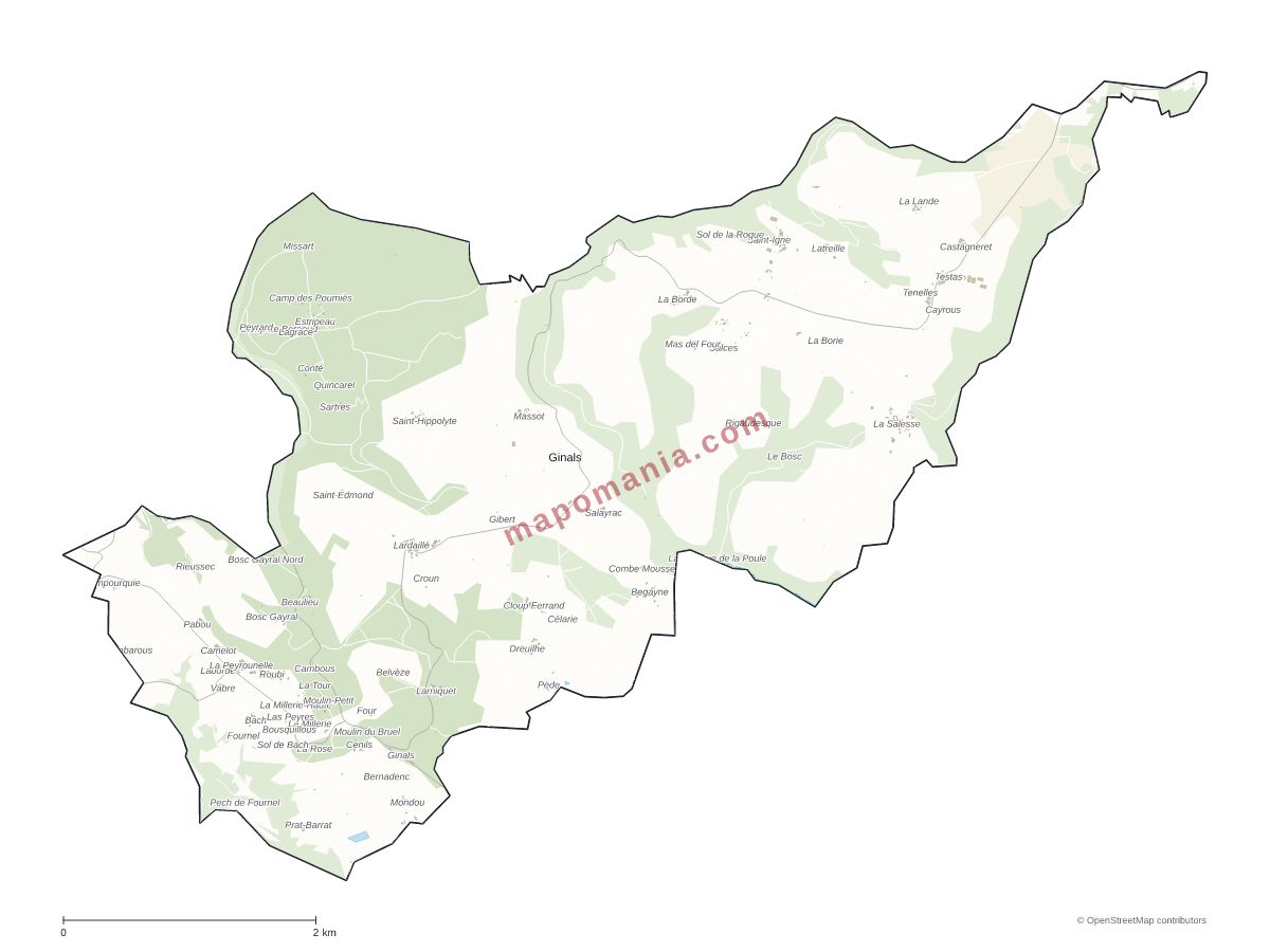 Carte de Ginals à personnaliser