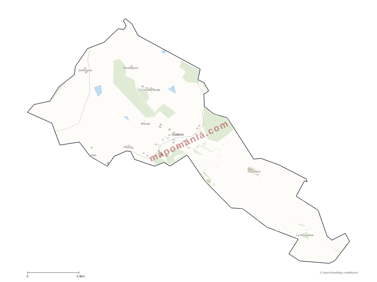Carte de Glatens à personnaliser
