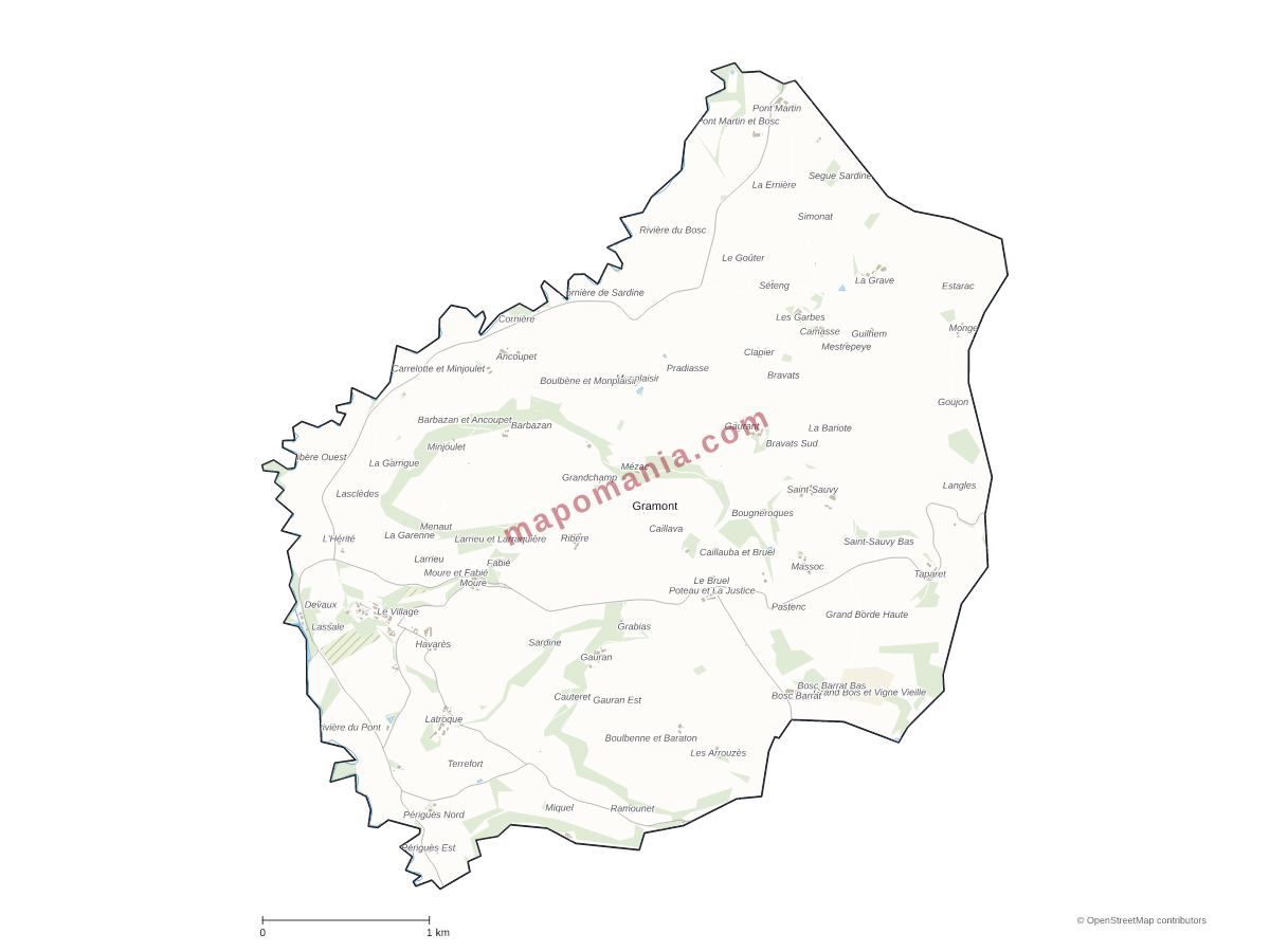 Carte de Gramont à personnaliser